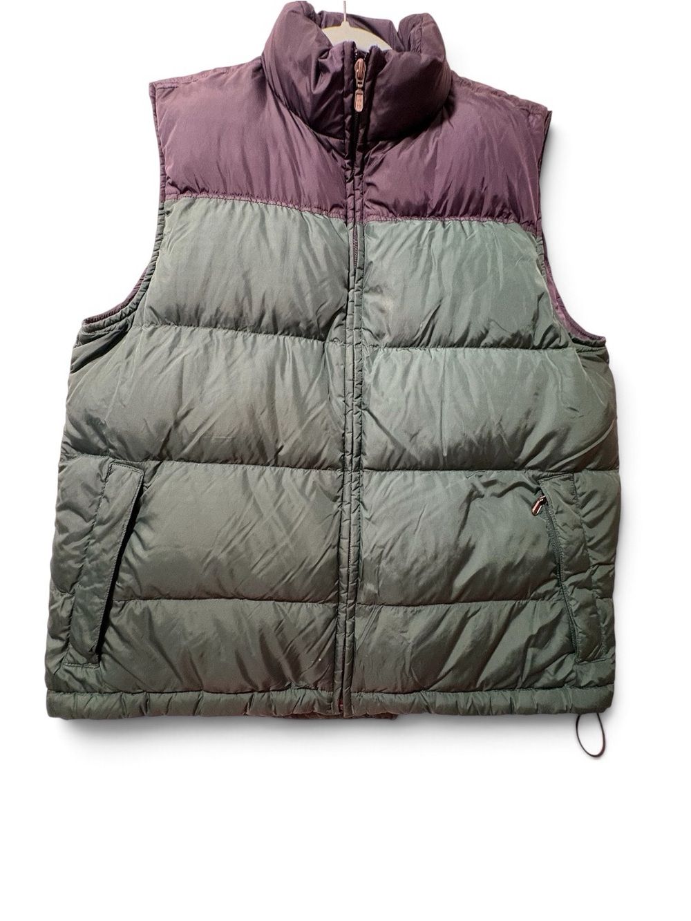 Eddie Bauer Goose Down Puffer Vest Green Blue Size Tall Large